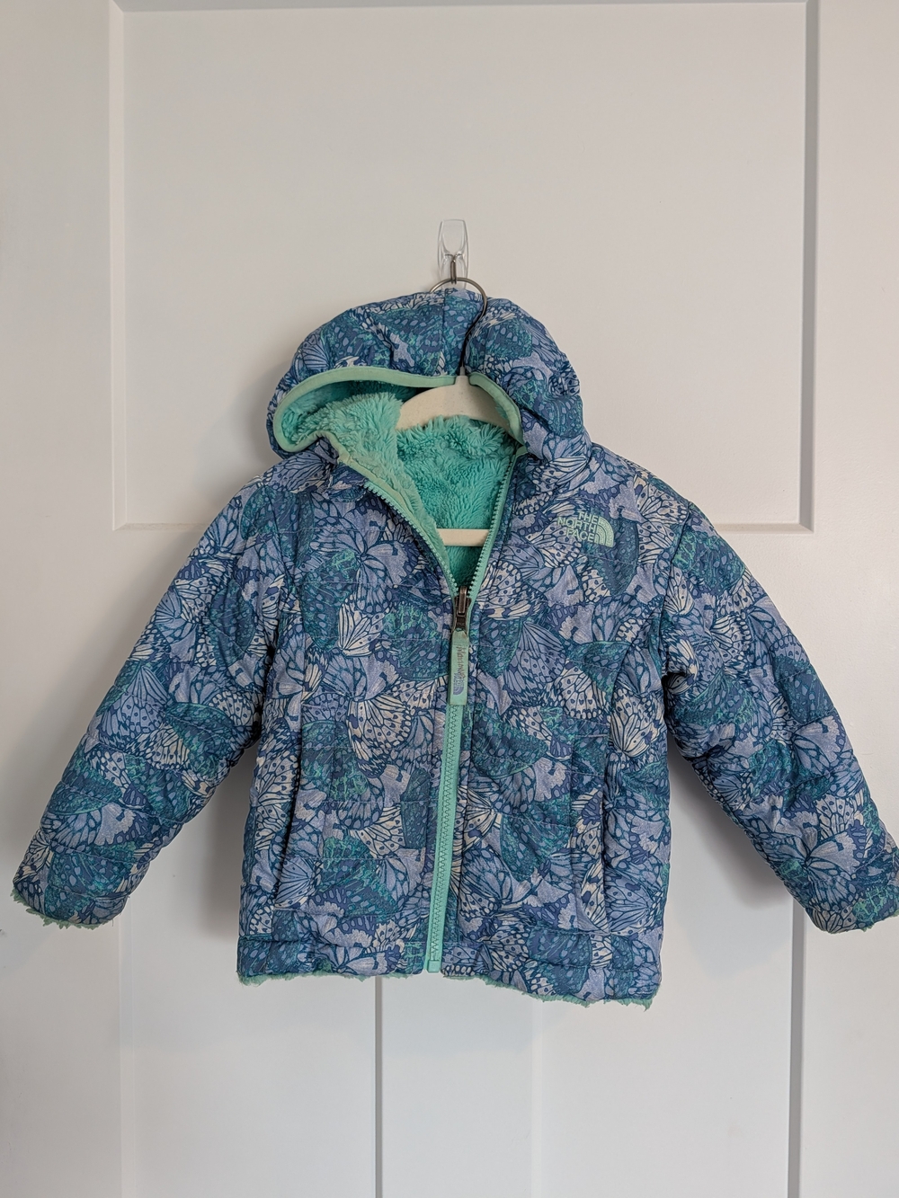 The North Face Girls' Blue & Mint Floral Puffer Jacket
